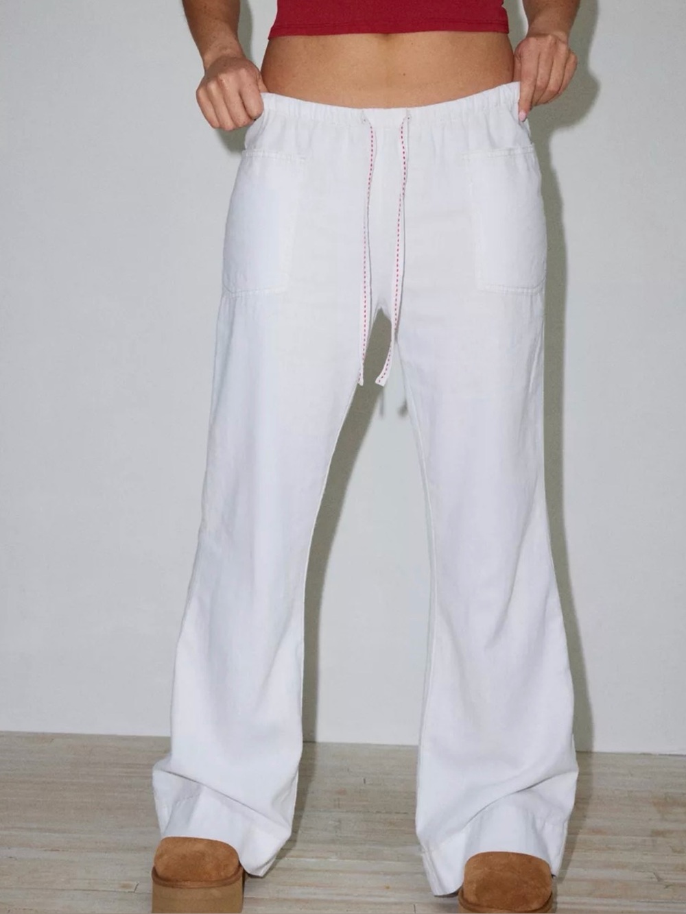 Urban Outfitters Amelie Linen Pants White
